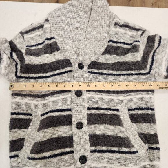 Vintage Gelato Pique Cardigan Sweater Mens Medium Terry Cloth Preppy Striped - Picture 9 of 12